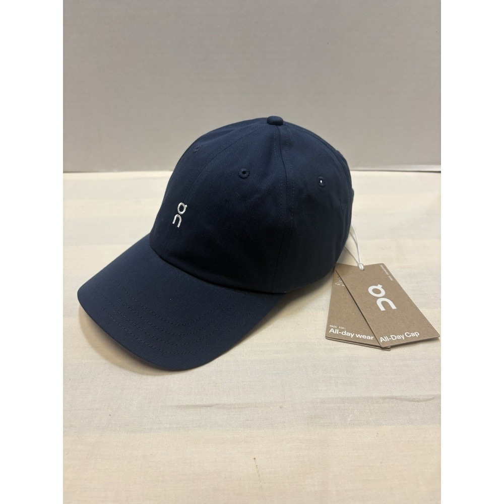 NEW On Cloud Running All-Day Cap Hat Navy Blue One Size Organic Cotton NWT